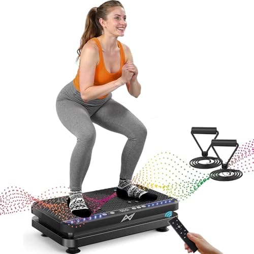 AXV Vibration Plate Fitness Platform Exercise Machine Vibrating Lymphatic Drainage Shaking Full Body Shaker Workout Vibrate Stand Shake Board Sport Gym for Weight Loss Fat Burner for Women Men