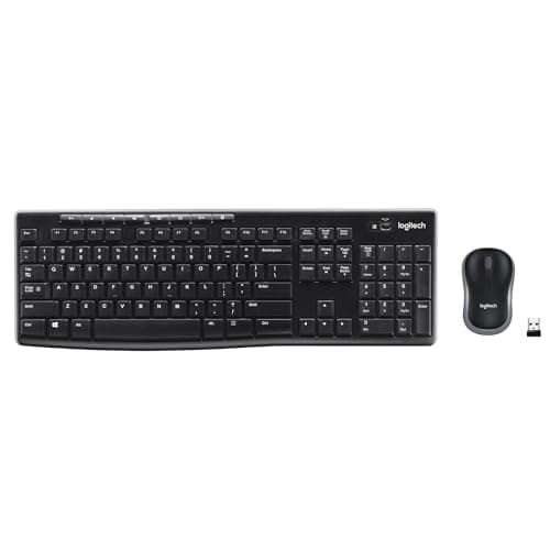 Logitech MK270 Wireless Keyboard and Mouse Combo for Windows, 2.4 GHz Wireless, Compact Mouse, 8 Multimedia and Shortcut Keys, 2-Year Battery Life, for PC, Laptop - Black