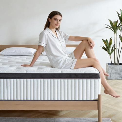 Naruchu Full Size Mattress, 12 Inch Memory Foam, Independent Spring, Soft and Comfortable Medium Firm Hybrid Mattress in A Box, Pressure Relief