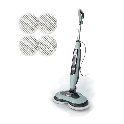Shark Steam & Scrub Steam Mop, All-in-One Scrubbing and Sanitizing Hard Floor Cleaner, LED Headlights, 4 Dirt Grip Soft Scrub Pads Included, XL Water Tank, Swivel Steering, Hawaiian Grey, S8001